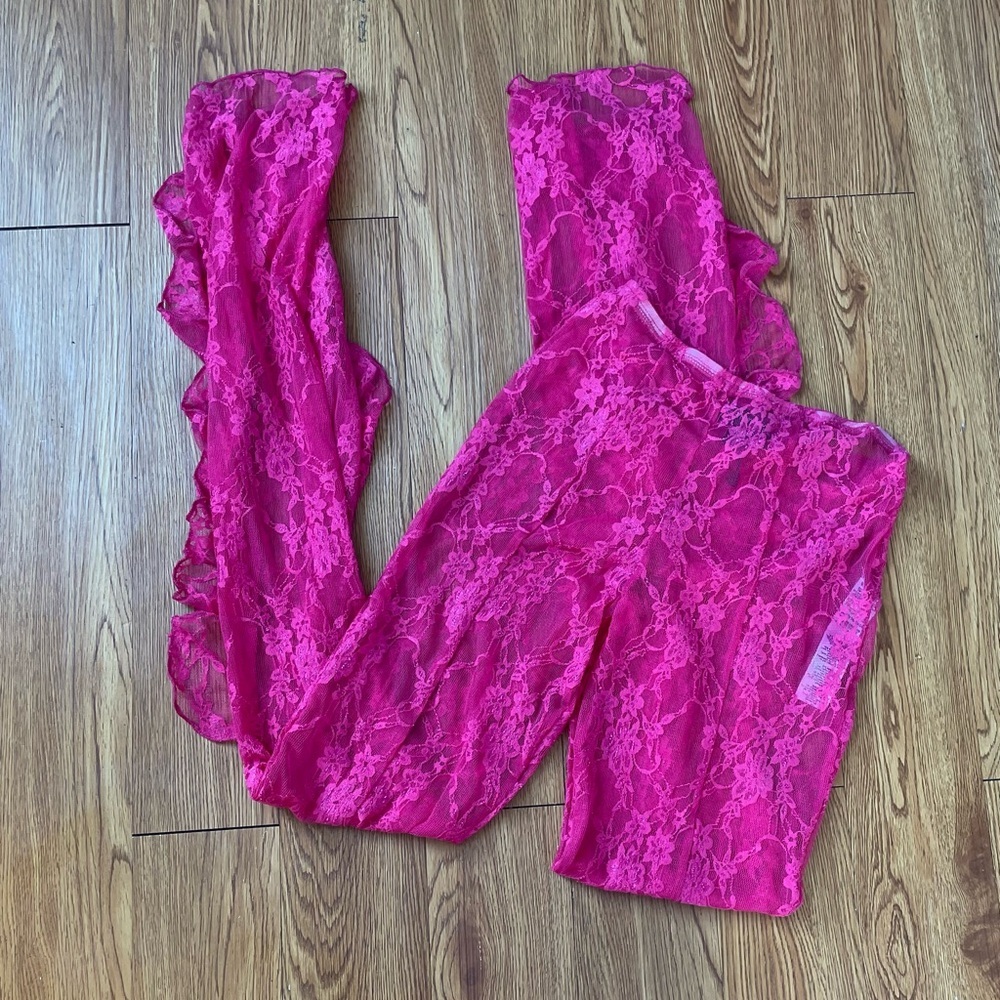 Pink Lace Ruffle Pants - Picture 3 of 9
